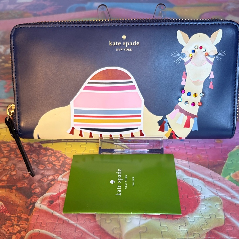 kate spade New York "Spice Things Up" Camel Neda Zip Around Wallet- 8×4 NWOT